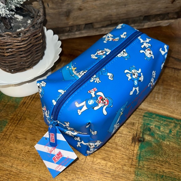 Revolution Beauty London X Jake Jamie. Blue Slush Puppie slushie cosmetic bag… - Picture 6 of 8